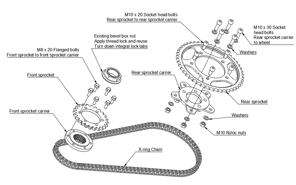 Morgan 3 Wheeler 'Bleazey' Chain Drive Conversion Kit'