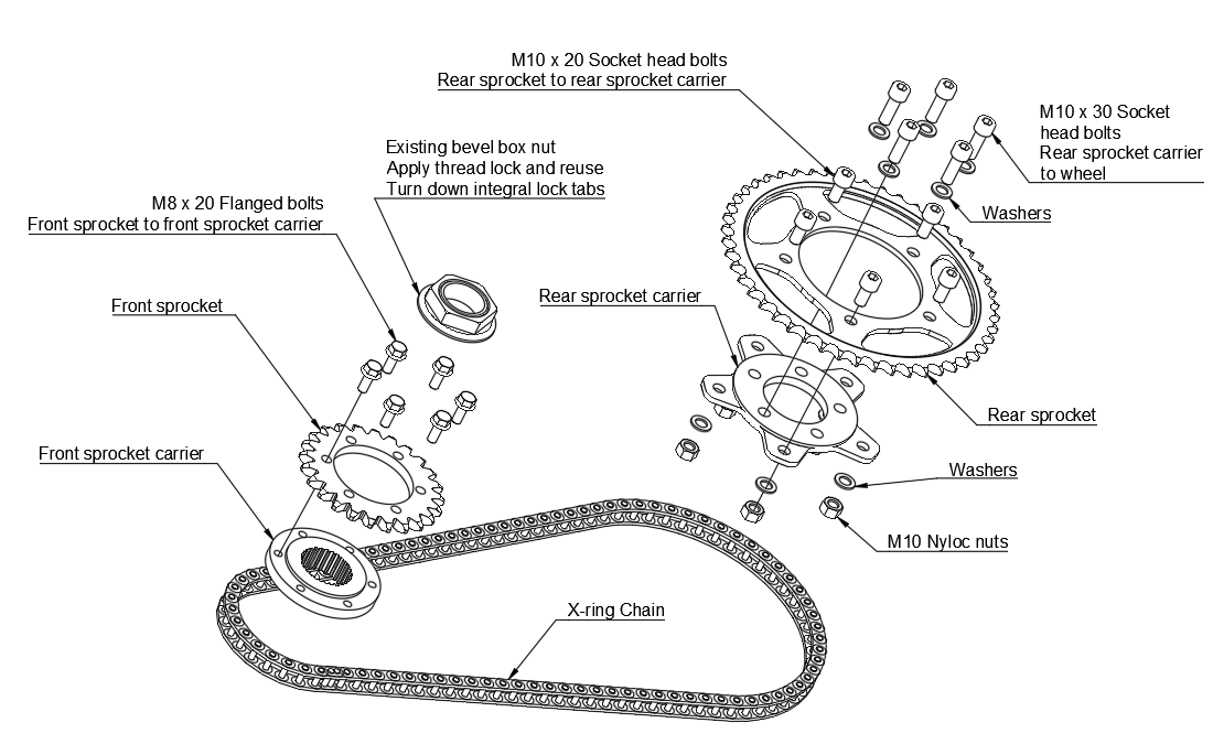 Morgan 3 Wheeler 'Bleazey' Chain Drive Conversion Kit'